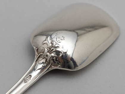 Rare Tudor Pattern Victorian Silver Sugar Spoon - Diamond Registration Mark